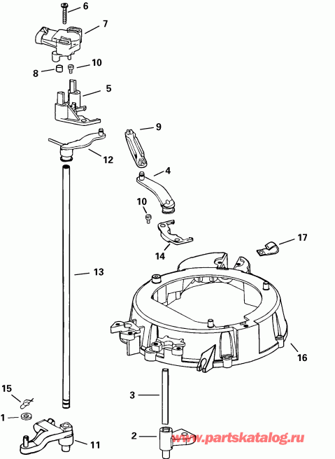����� Evinrude E135FCXSDE  - rottle ��������� �������� - rottle Linkage