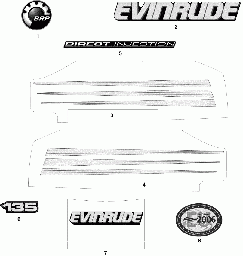 ��������� ��������� Evinrude E135FPLSDE  - cals ������� Models - cals Blue Models