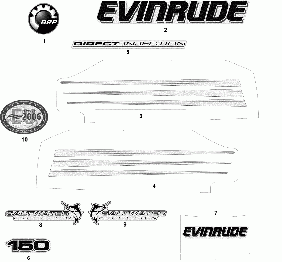 ��������� Evinrude E150FCXSDR  - cals ����� Models