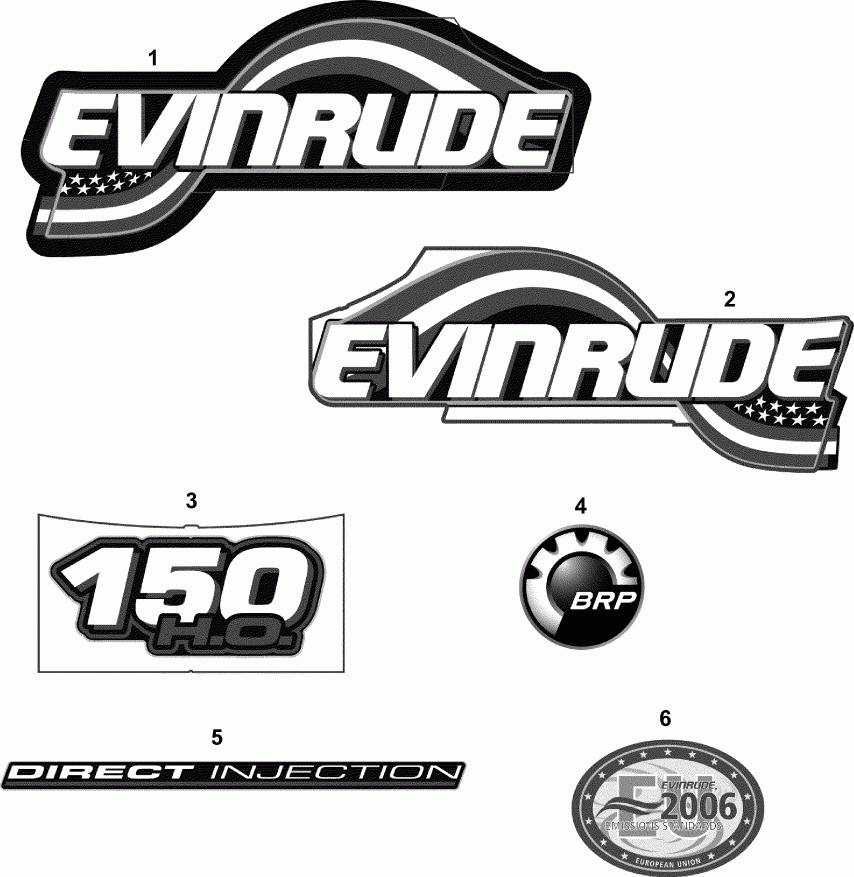 ��������� ��������� Evinrude E150FHLSDR  - cals Fhl Models / cals Fhl Models