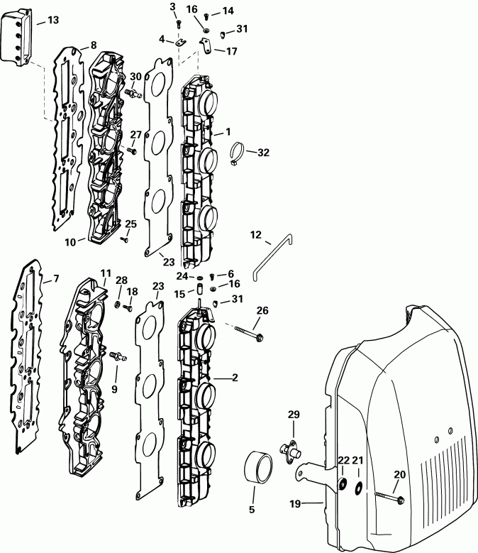 ��������� EVINRUDE E175FPLSDS  - take Manifold - take ���������