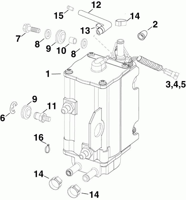 ��������� ��������� Evinrude E250DPXSDR  - el Pump & Vapor Separator / el ����� & ��������������
