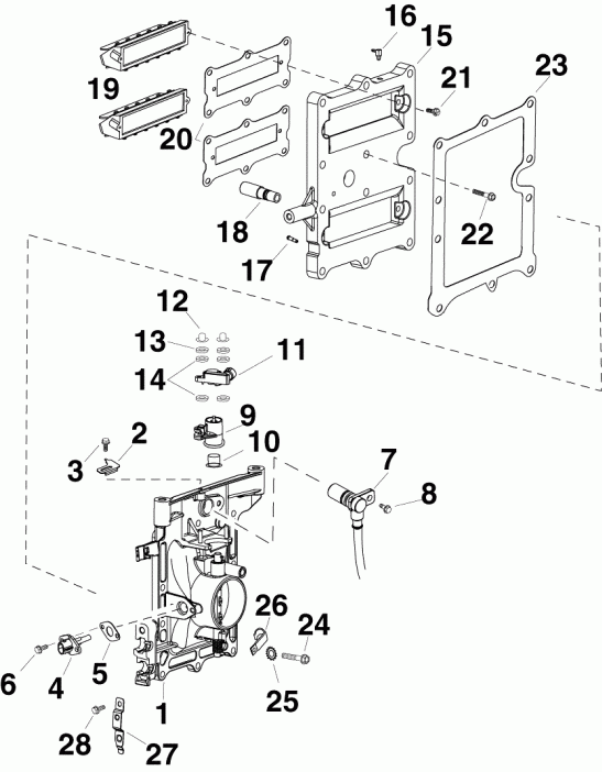 �������� ����� Evinrude E40DELSDA  - take Manifold Assembly
