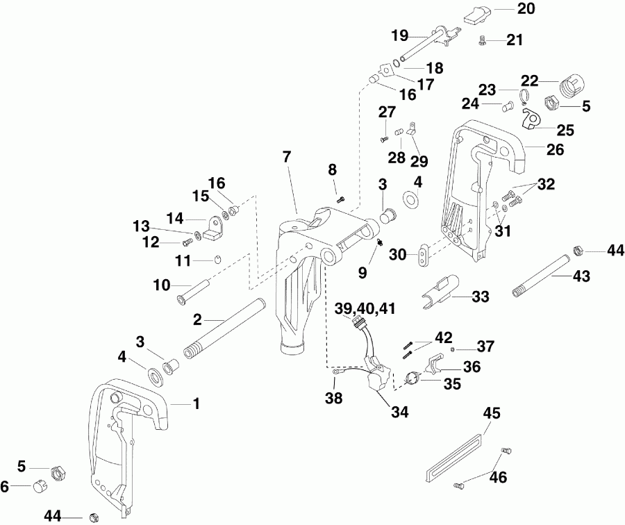  EVINRUDE E40DPLSDA  - ivel ��������� - ivel Bracket