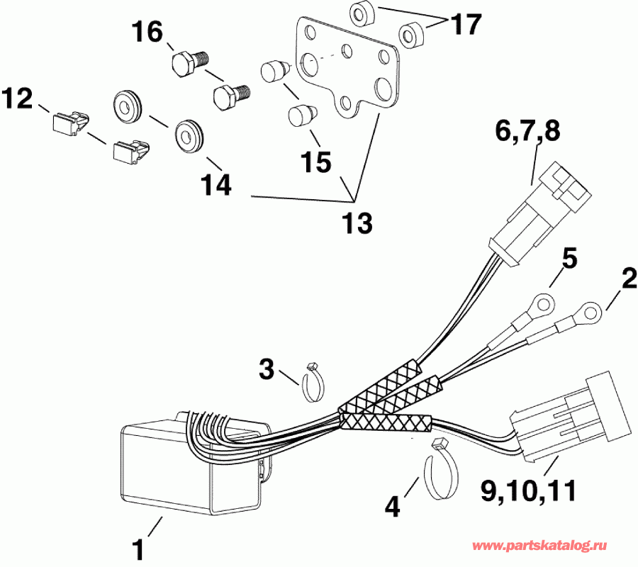 ��������� ����� EVINRUDE E40DPLSDA  - im & Tilt ���� / im & Tilt Relay