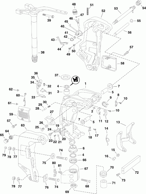 �������� ��������� ����� EVINRUDE E90DPLSDA  - ivel Bracket