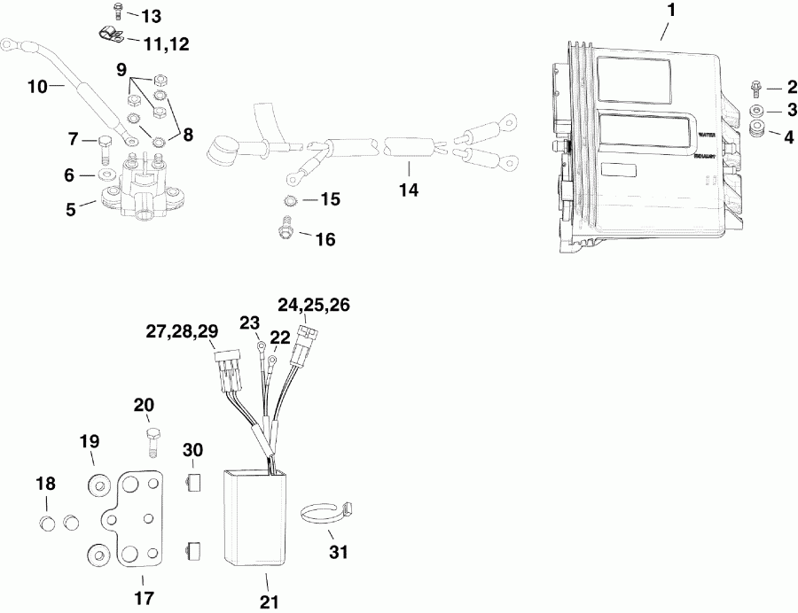 ��������� �������� ����� Evinrude E175DCXSUF  - ectrical Components