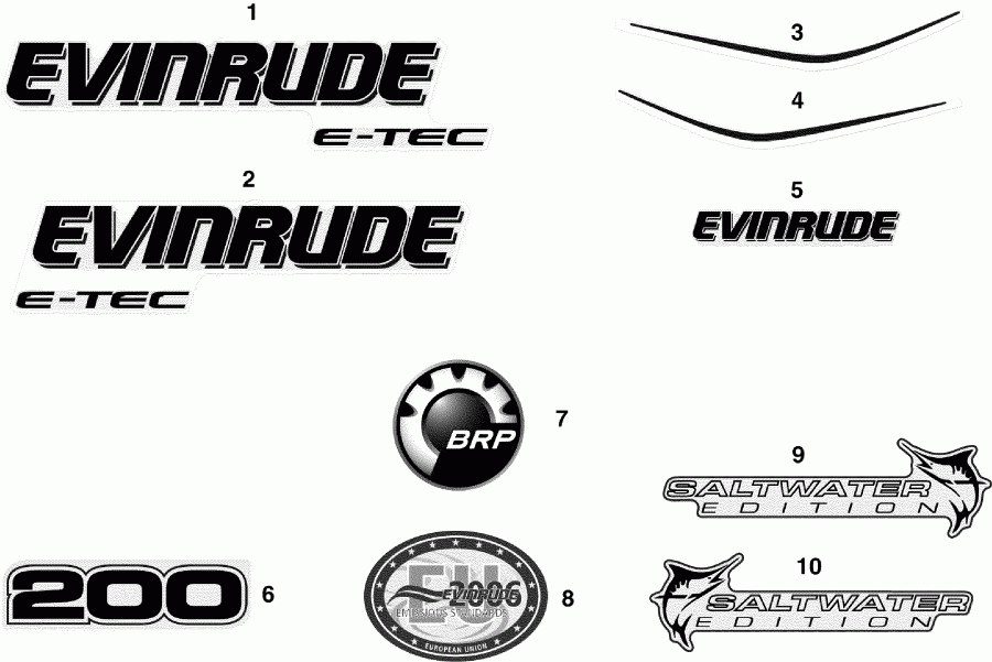 ����� EVINRUDE E200DCXSUF  - cals / cals