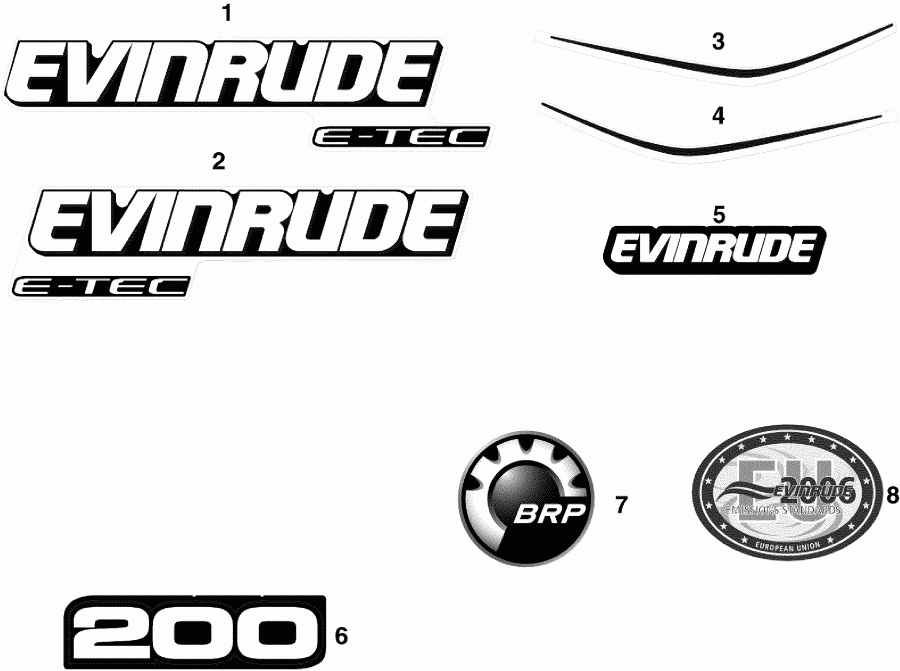 �������� ����� Evinrude E200DPLSUF  - cals - cals