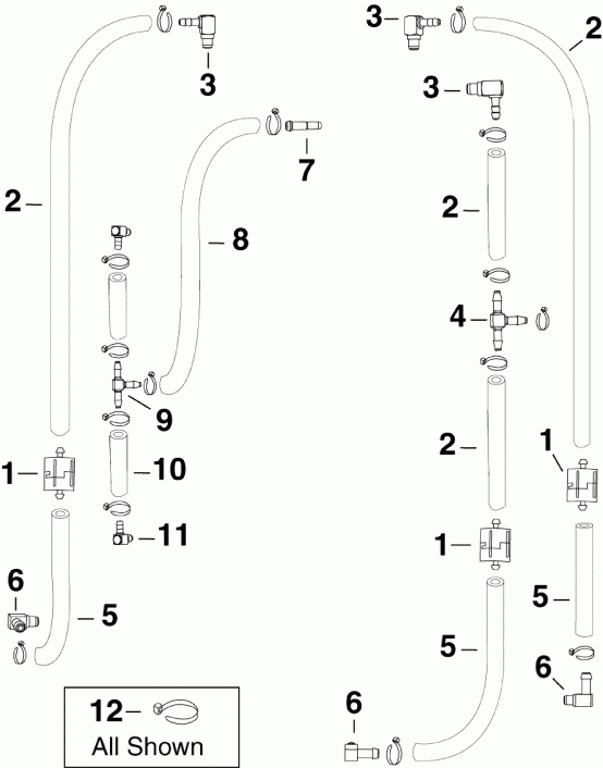  Evinrude E200DPLSUF  - l Recirculation Hoses