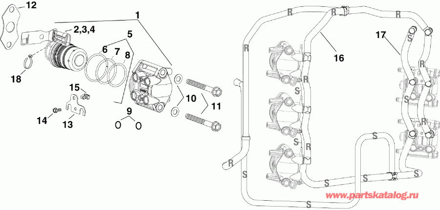 �������� ����� Evinrude E225DCZSUA  - el �������� & Rails / el Injector & Rails