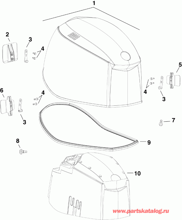�������� ��������� ����� Evinrude E225DHXSUG  - gine Cover