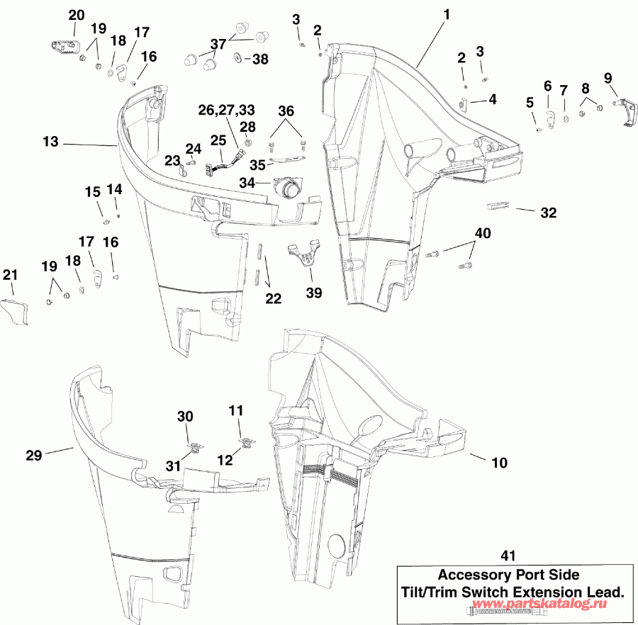 ��������� �������� ����� EVINRUDE E225DPLSUG  - wer ������ ��������� (�����) / wer Engine Cover
