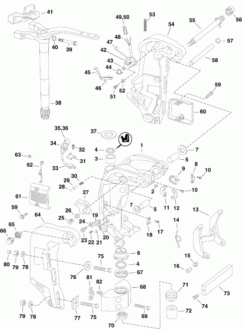 �������� ����� EVINRUDE E225DPLSUG  - ivel Bracket / ivel ���������