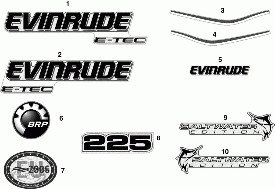 �������� ����� EVINRUDE E225DPXSUA  - cals - cals