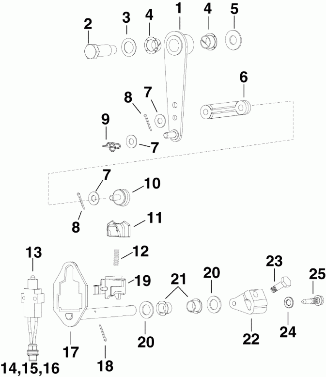 ��������� �������� ����� EVINRUDE E250DCXSUG  - ift Linkage