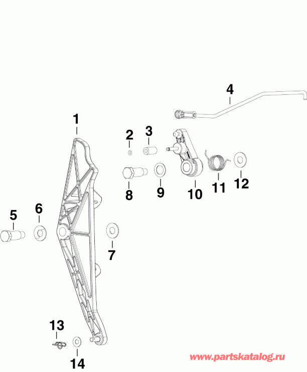 ��������� ����� Evinrude E250DCXSUG  - rottle Linkage - rottle ��������� ��������