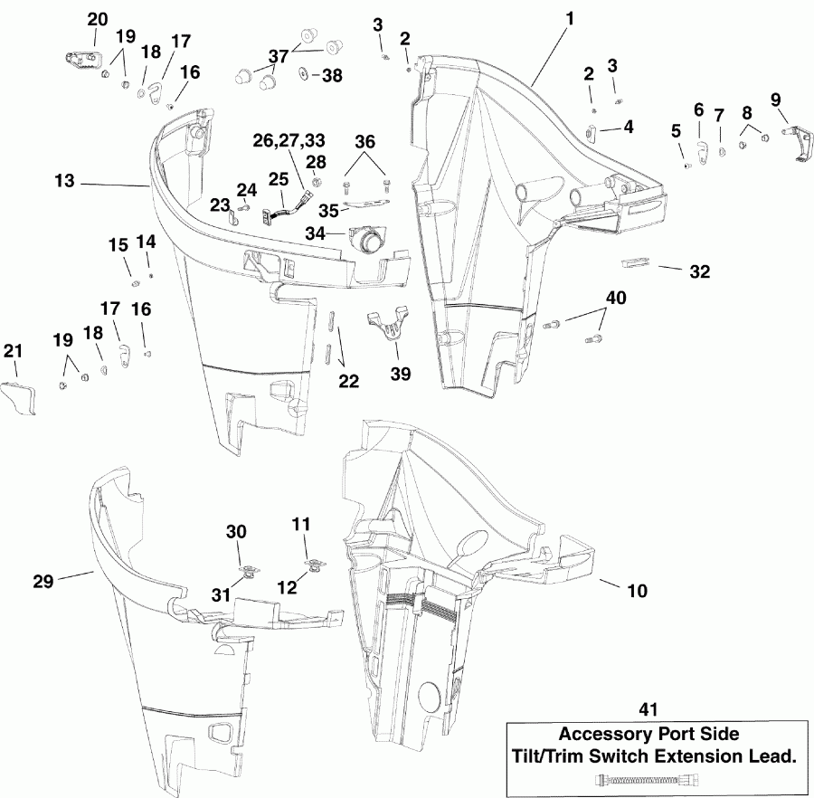  Evinrude E250DPLSUA  - wer ������ ��������� (�����) / wer Engine Cover
