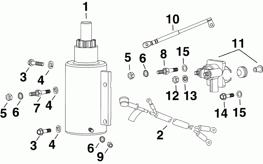 ��������� �������� ����� Evinrude E75DPLSUM  - ectric ������� & Solenoid - ectric Starter & Solenoid