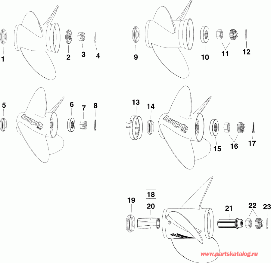 ��������� ��������� Evinrude E75DPLSUM  - opeller Hardware / opeller Hardware
