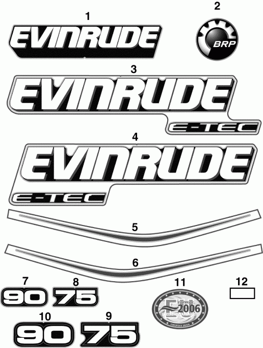  Evinrude E90DPLSUM  - cals Blue Models / cals ������� Models