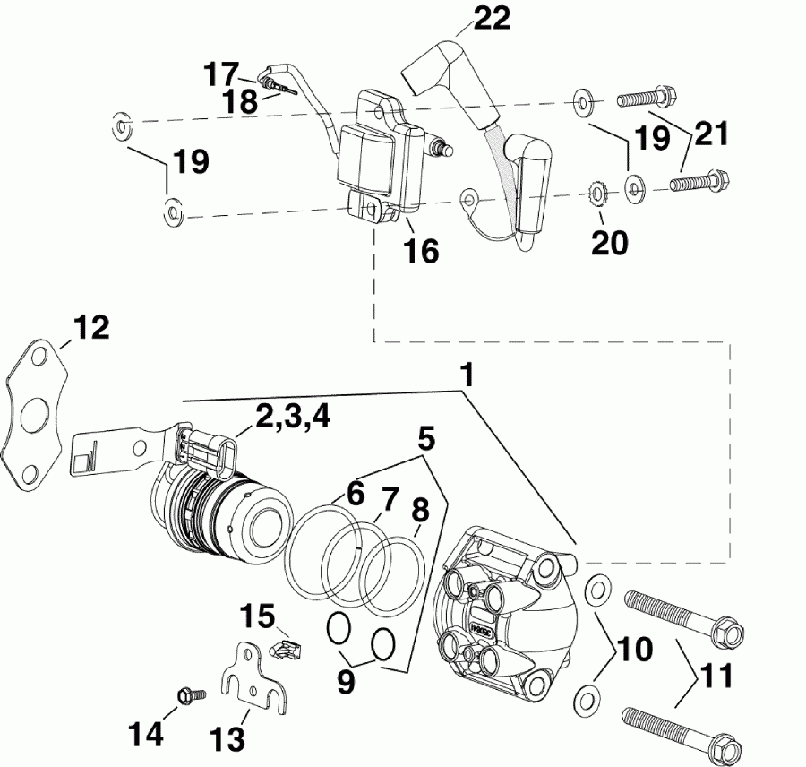 ��������� EVINRUDE E90DPXSUM  - el Injector & Ignition Coil / el �������� & ������� ���������