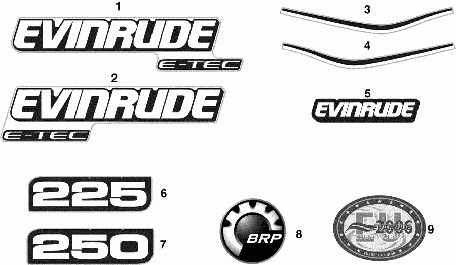  Evinrude E225DPLSCM  - cals / cals