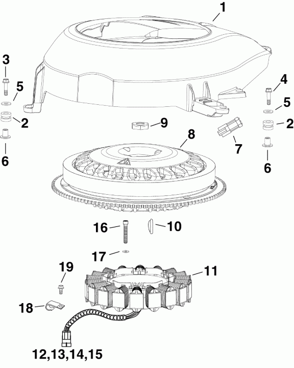 �������� ����� EVINRUDE E250DPZSCH  - ywheel & Stator - ywheel & ������