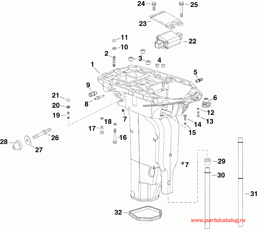 ����� Evinrude E300DPXSCS  - haust Housing Inner - haust ������ Inner