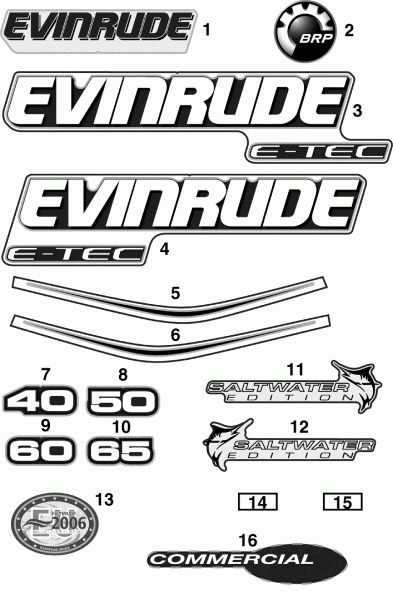 ��������� �������� ����� EVINRUDE E50DPLSCB  - cals - cals