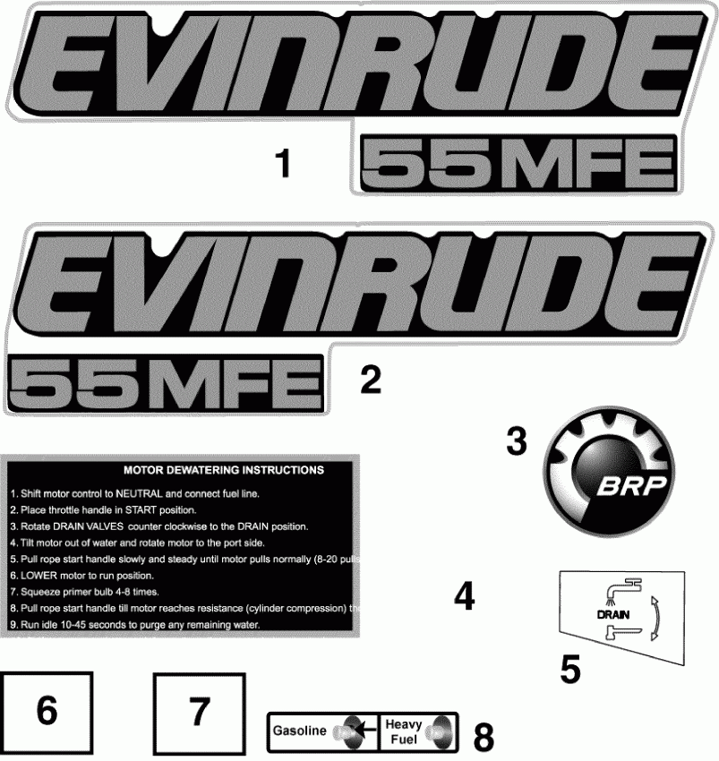  EVINRUDE E55MJRLSCC  - cals / cals