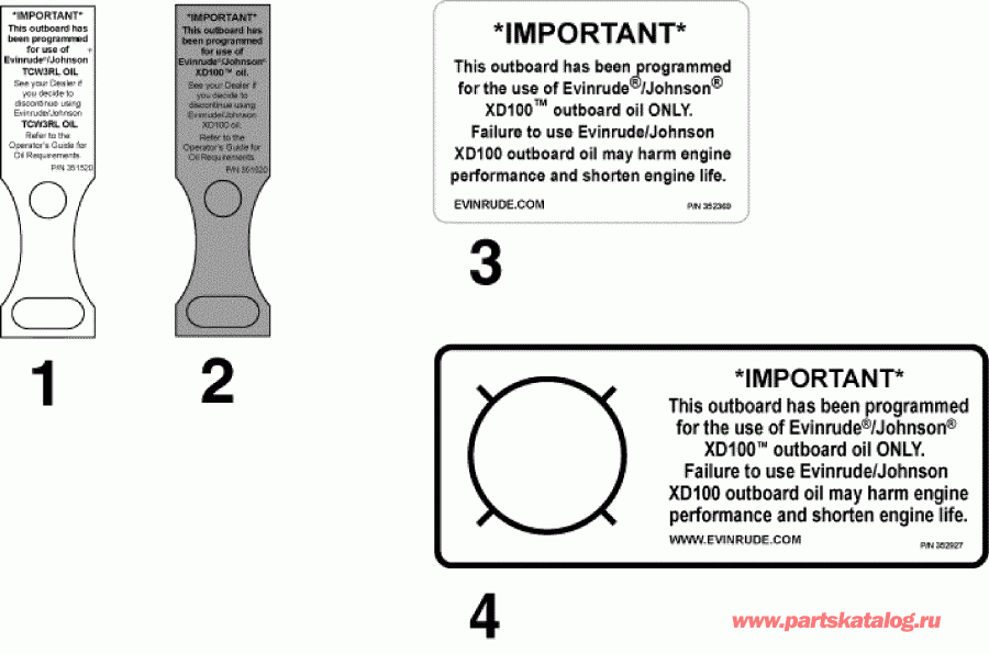 ��������� ��������� EVINRUDE E115DHXSES  - l Tags & �������� / l Tags & Labels