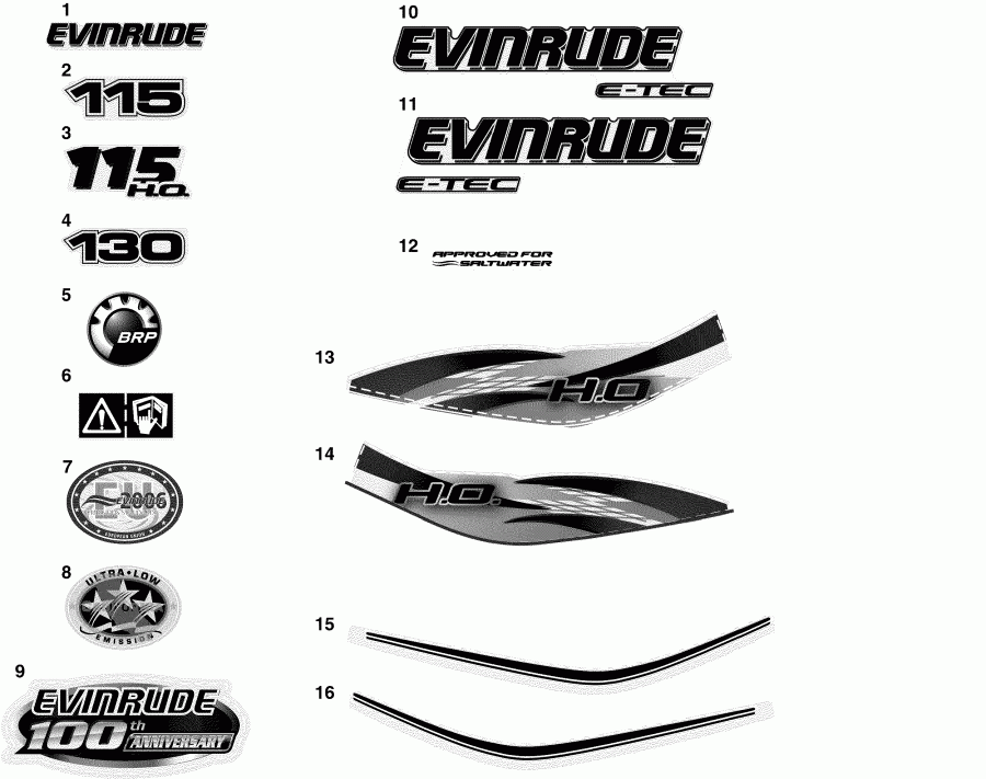 ��������� ��������� Evinrude E130DPXSES  - cals - cals