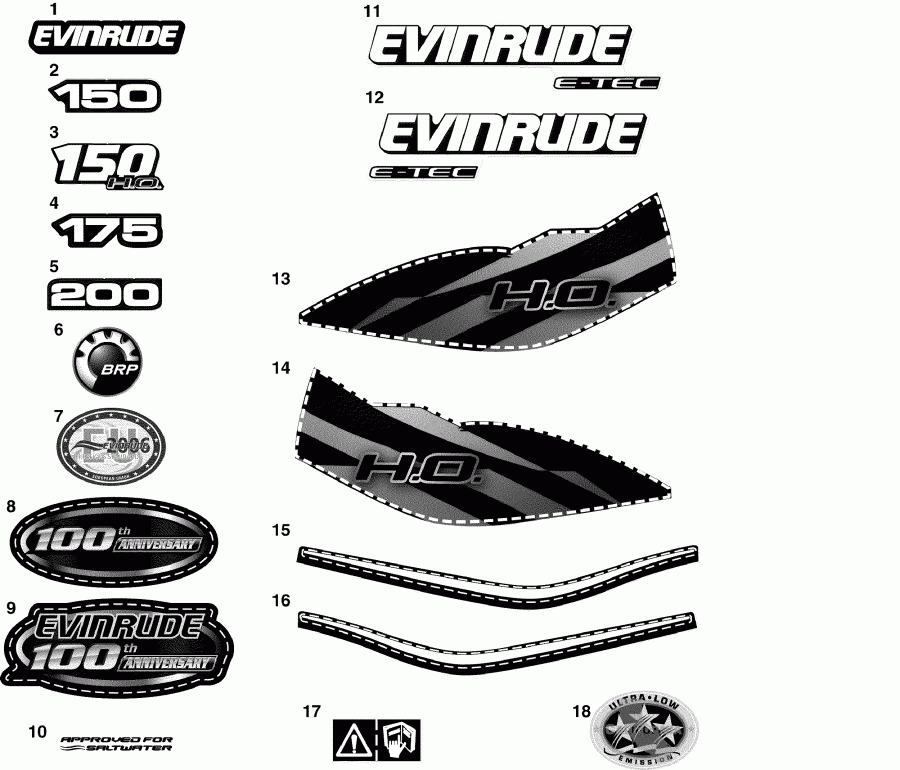 ��������� ����� EVINRUDE E150DPLSEA  - cals - cals