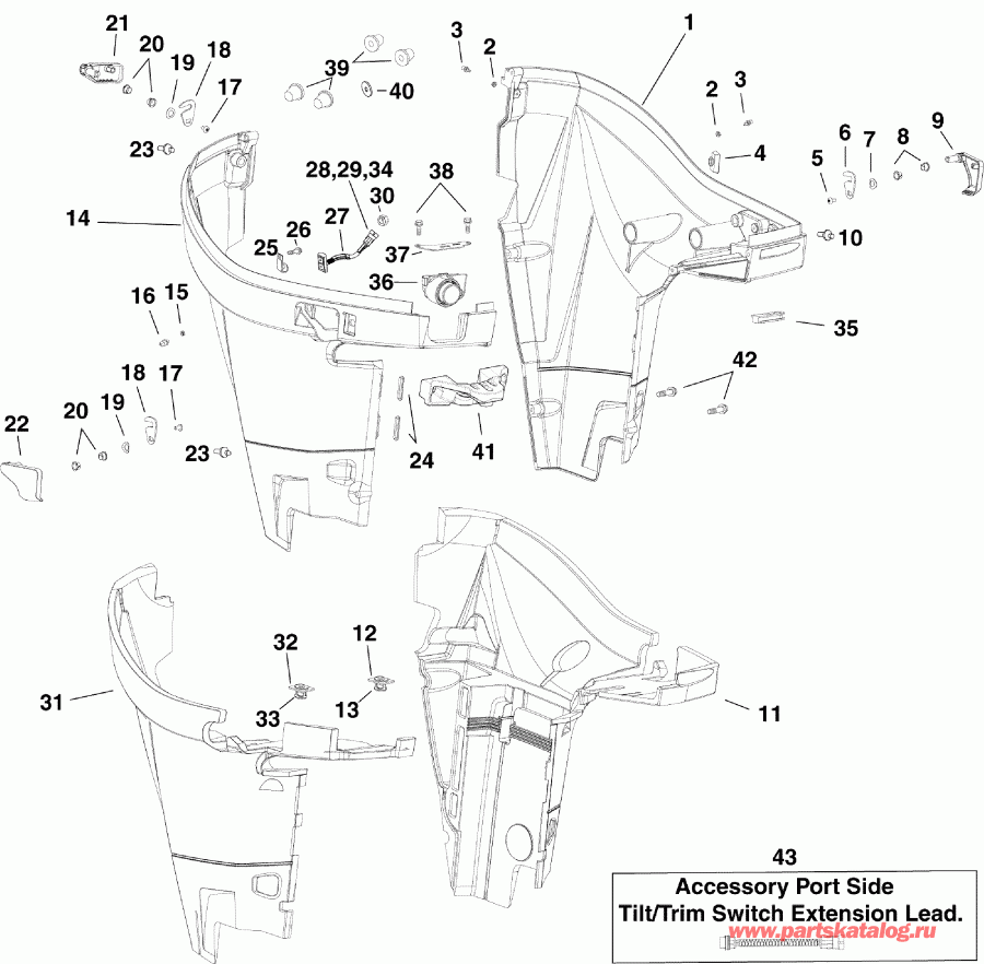 ����� Evinrude E250DCZSEB  - wer Engine Cover - wer ������ ��������� (�����)