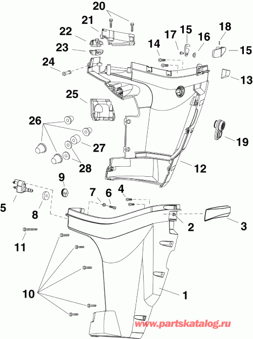 ��������� ����� EVINRUDE E30DTELSES  - wer Engine Cover