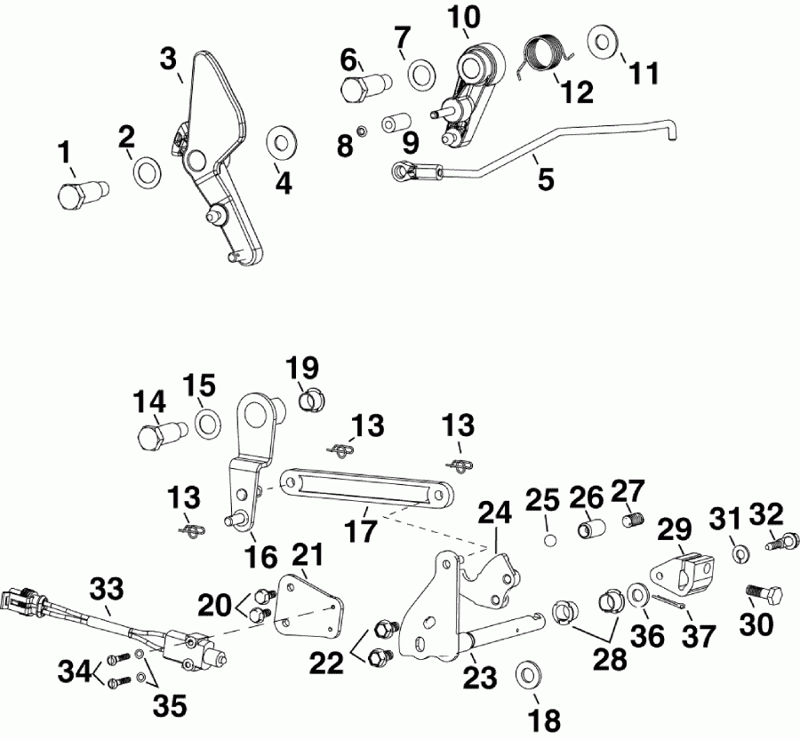  Evinrude E40DSLSEC  - rottle & Shift Linkage - rottle & ������������� ���������