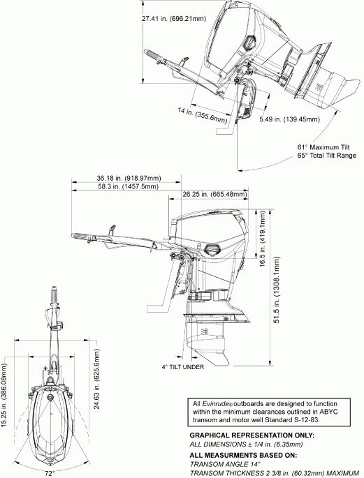 ��������� ��������� EVINRUDE E40DTLSEC  - ofile Drawing