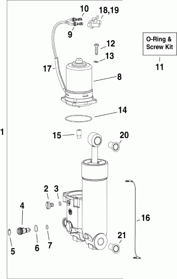 ����� EVINRUDE E50DTLSEC  - im & Tilt Hydraulic Assembly / im & Tilt Hydraulic Assembly