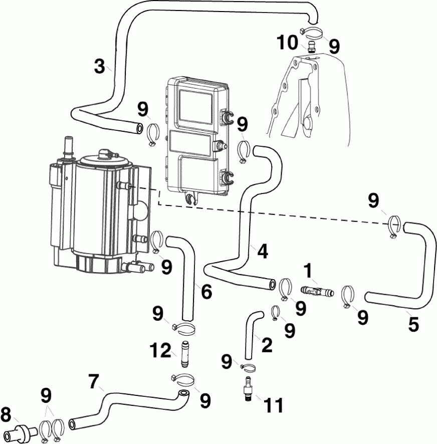 ��������� Evinrude E55MRLSER  - oling �����s - oling Hoses