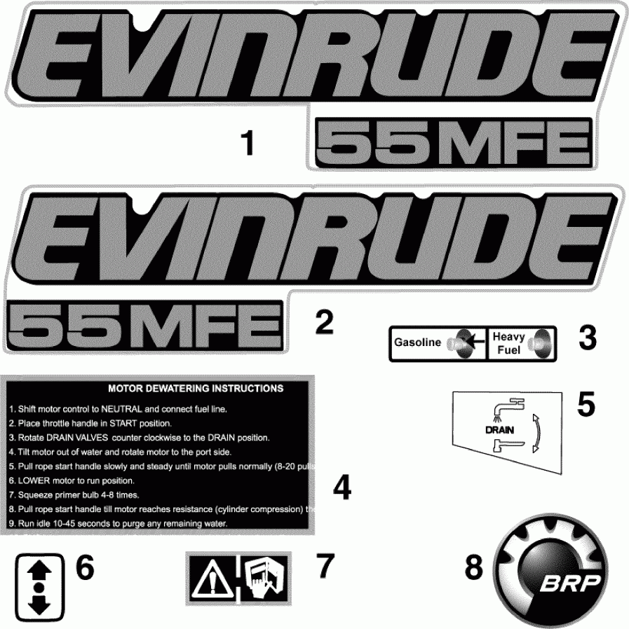   EVINRUDE E55MRLSER  - cals
