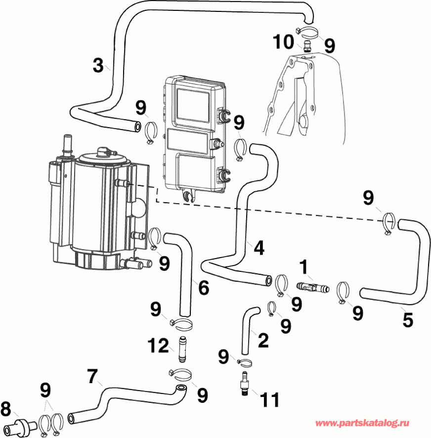 ��������� Evinrude E60DTLSEC  - oling �����s / oling Hoses