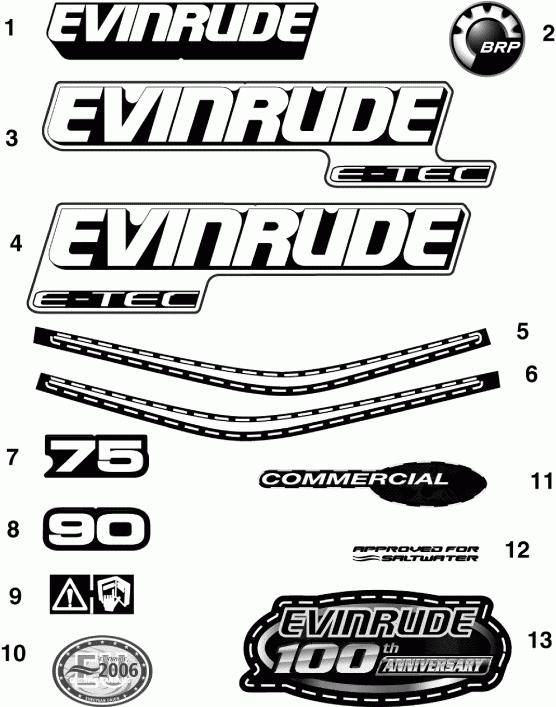   Evinrude E90DPLSEE  - cals