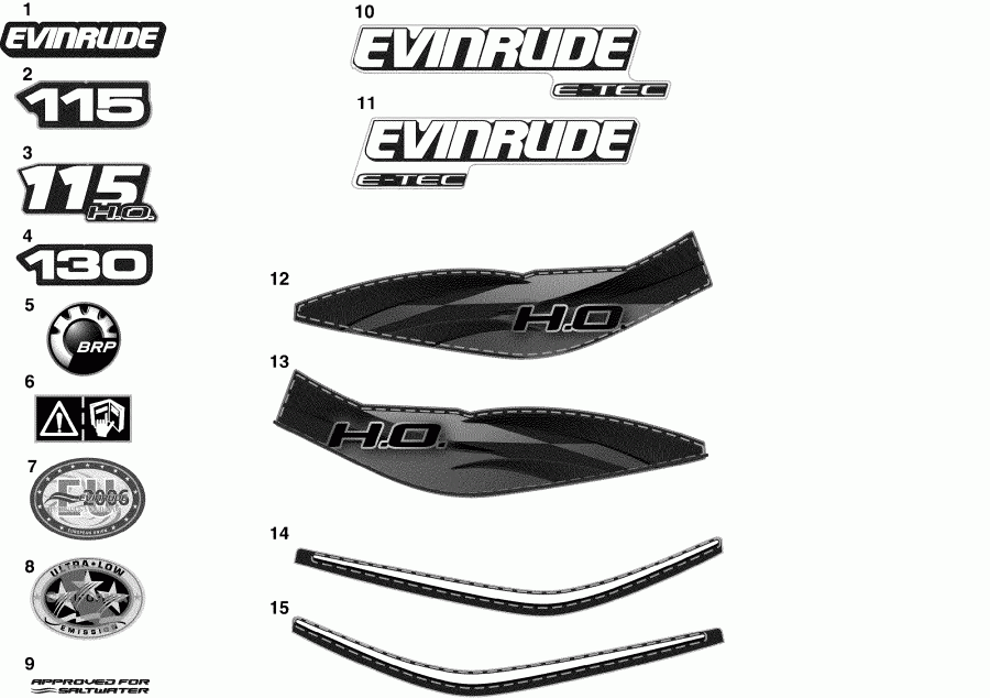 ��������� ����� Evinrude E115DHLISC  - cals - cals