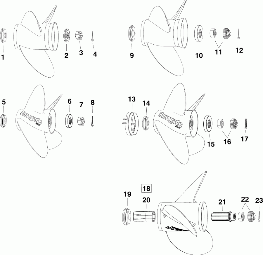 �������� ��������� ����� EVINRUDE E115DPXISM  - opeller Hardware / opeller Hardware