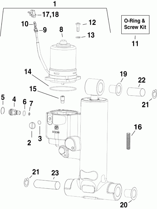 ��������� EVINRUDE E115DSLISM  - im & Tilt Hydraulic Assembly - im & Tilt Hydraulic Assembly