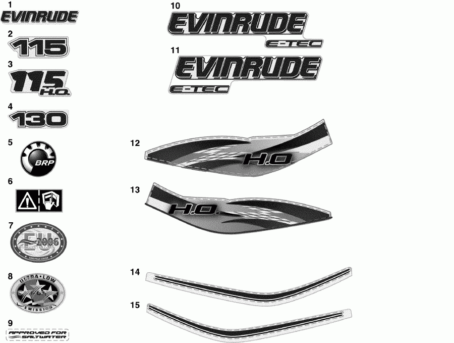 �������� ����� EVINRUDE E130DCXISF  - cals