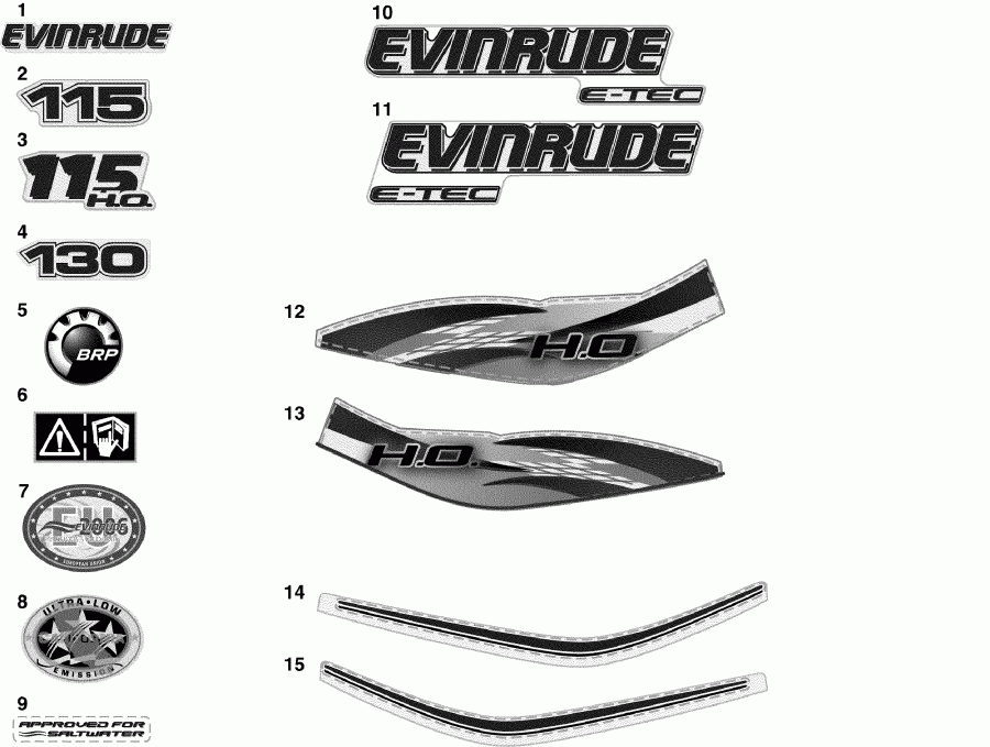   Evinrude E130DPXISC  - cals - cals