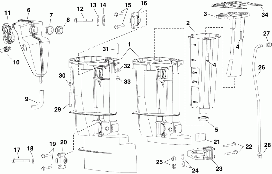 ����� EVINRUDE E25DTEISC  - haust Housing