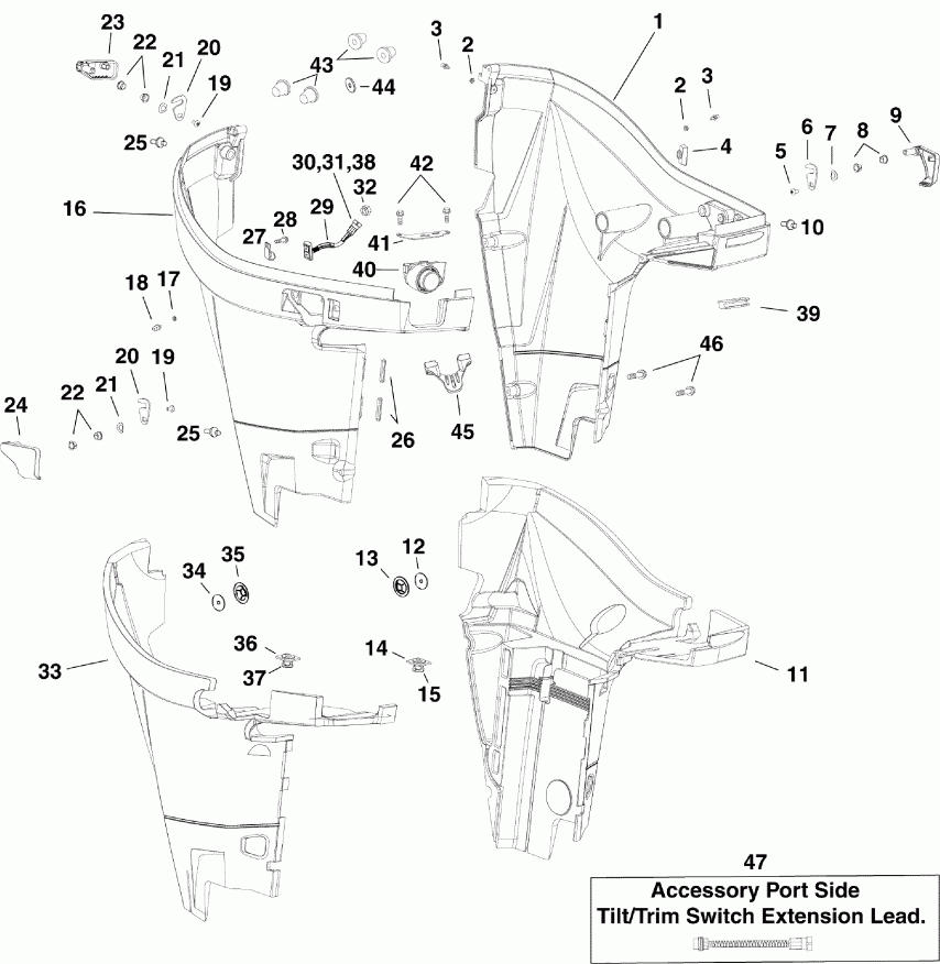 �������� ����� Evinrude E300DPXISG  - wer ������ ��������� (�����) - wer Engine Cover